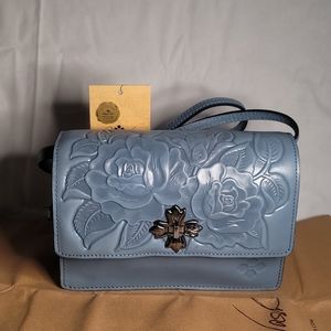 Patricia Nash Rose texture with Blue Crossbody Bag